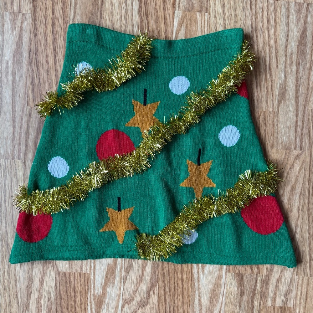 Christmas tree knit skirt